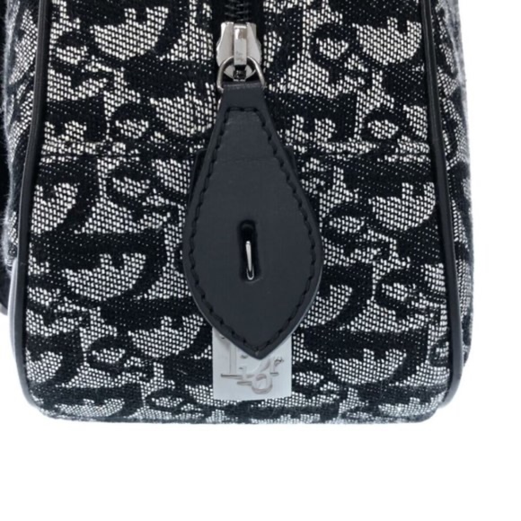 100% Authentic Christian Dior Double Saddle Navy White Black Jacquard Bag - Picture 5 of 12